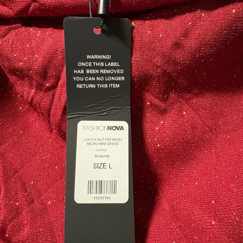 Fashion Nova Off the Shoulder Burgundy Sparkle Dress - Picture 5 of 5